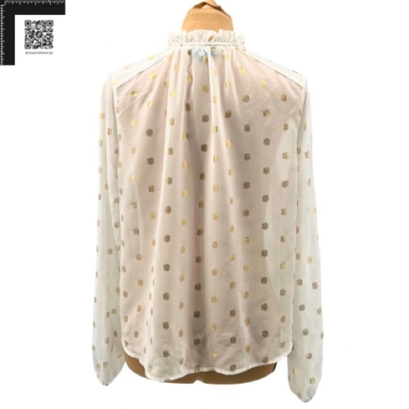 Medium - EUC - Palette - Sheer White with Gold Polka Dots - Picture 2 of 11